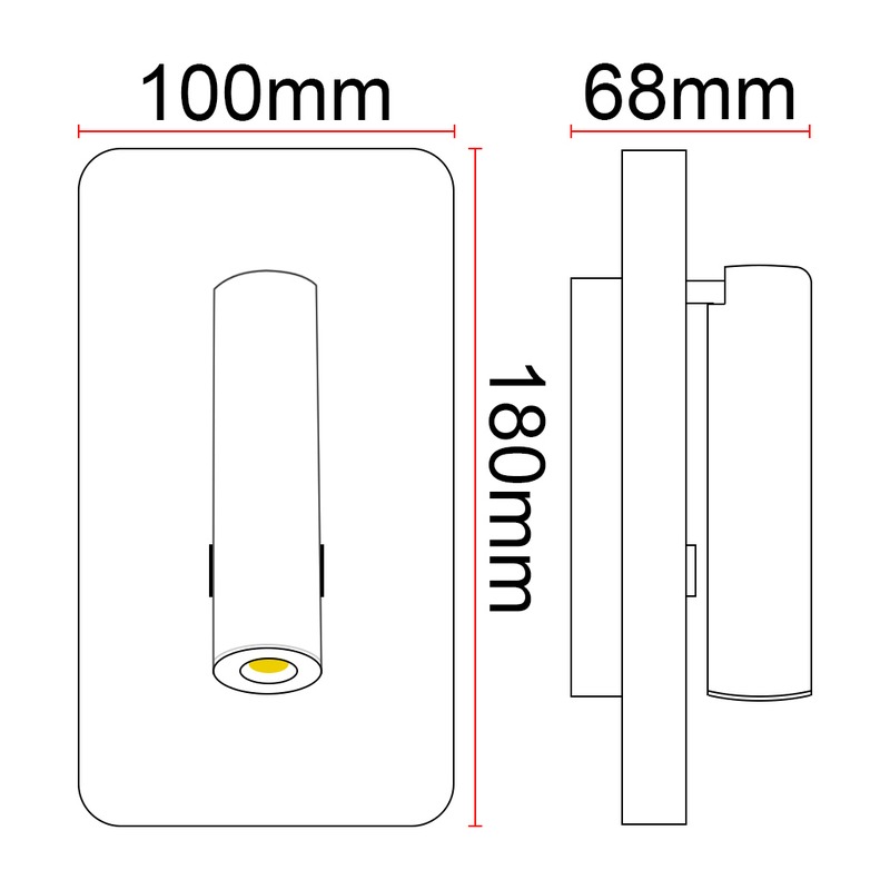 Liseuse DILIBED A180S 11W 80Lm/W AC85-265V - image secondaire