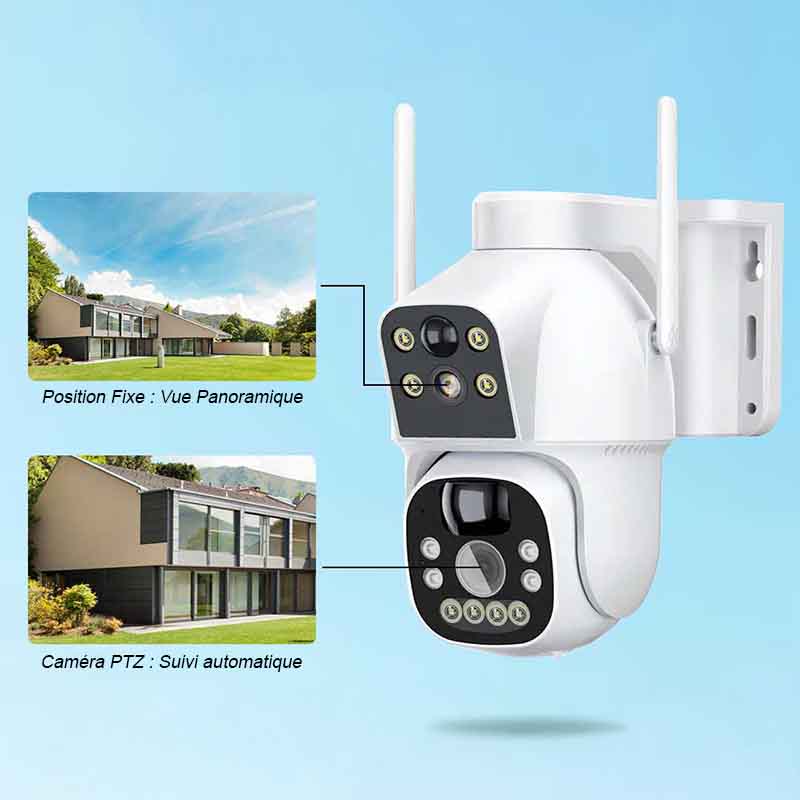 Caméra Wifi Solaire PTZ 2" two EYES 1080P 2.0MP Camhipro