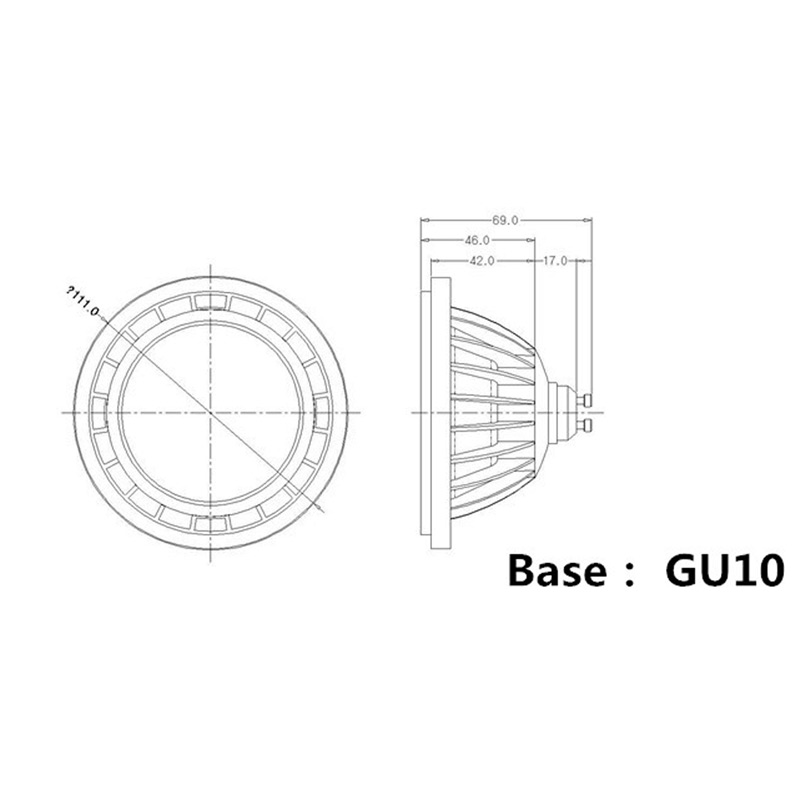 Ampoule LED DILISPOT AR111 WC 100Lm/W Ø111*61mm IP20 - 3