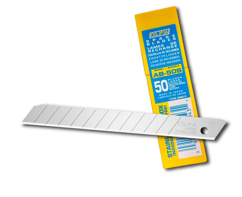 Lames cutter sécables acier inoxydable - 9mm 50pcs OLFA 120-AB-50S