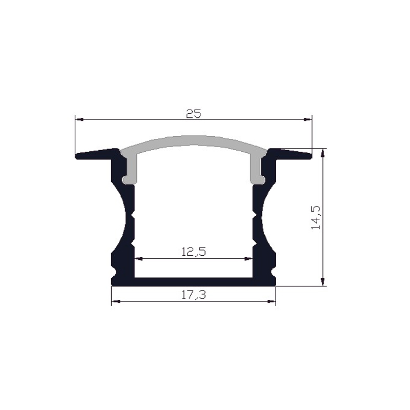 Profilé Aluminium pour LED KD-LSP17/25-14.5