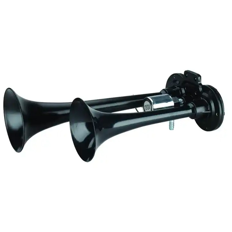 Klaxon à Air 2 trompes Metal Chromé DC12-24V DLGY-107