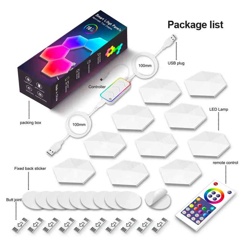 Hexagon light DILIHEX HL10 Tuya Magic RGB AC100-240V