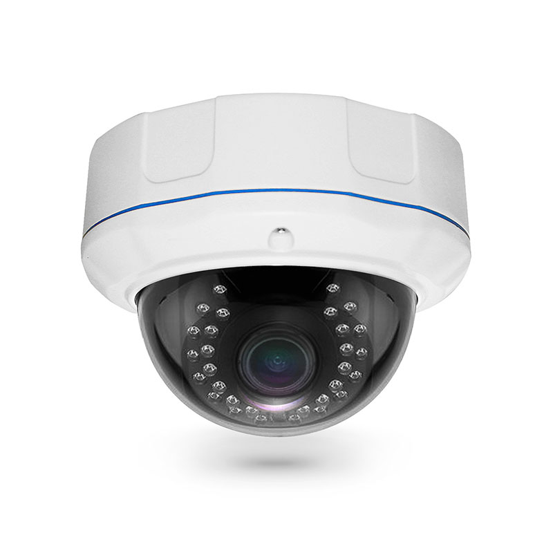 Caméra Dome IP 1944P 5.0MP POE P2P H265 2,8-12mm Sony PAL IR 25mètres Micro Blanc IP67 140*105mm DC12V 0,5A PST-IPCD402EH5