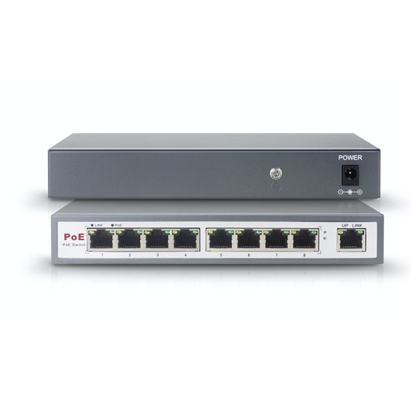 Switch POE 8 Canaux IP20 190*105*30mm DC52V 2,5A PST-POE08