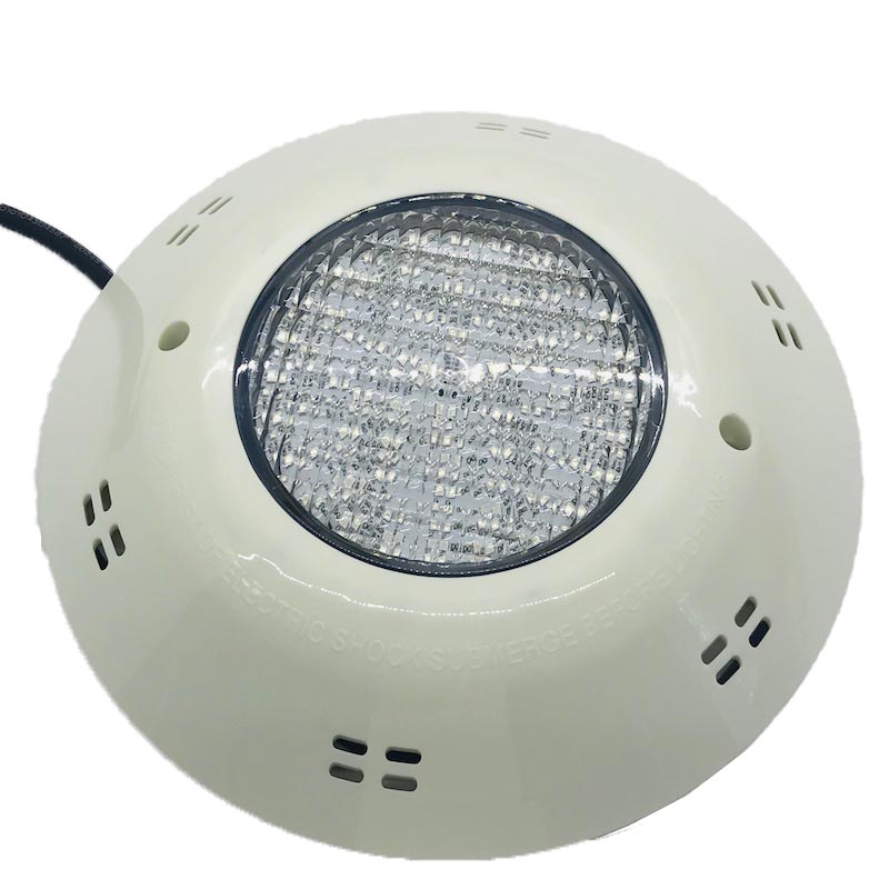 Ampoule piscine 25W RGB contrôleur 4fils 18HP3W Plastique Blanc 1750Lm IP68 290*49,5mm DC12V HG-PL-18X3W-C2-X