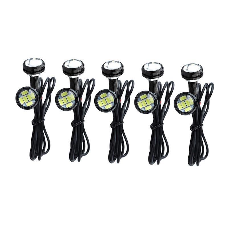 Feux de jour Rond encastrés Blanc 6000K kit 8pcs DC12-24V