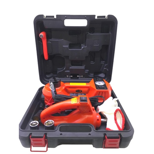 Cric électrique 5T 4en1 avec gonfleur 35L/Min, clès à choc 150PSI et lampe LED 45mm DC12V