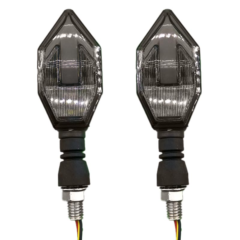 Clignotant moto Blanc 6000K + Orange DC12V MLF