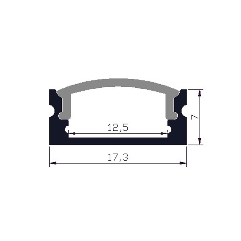 Profilé Aluminium pour LED LSP17/25-07
