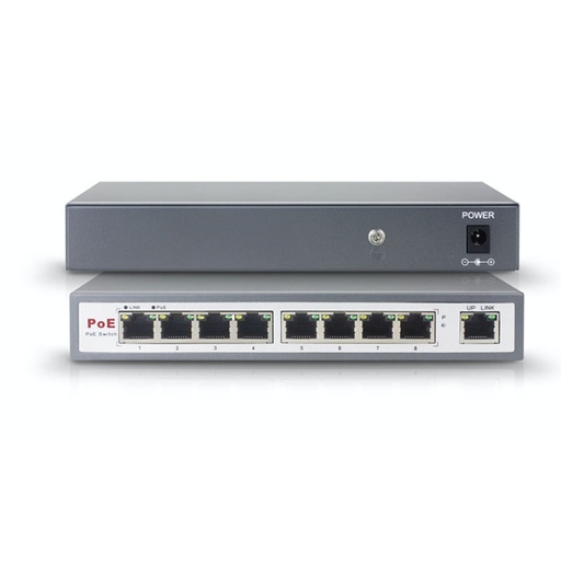 [VIDSURACC02413] Switch POE 8 Canaux IP20 190*105*30mm DC52V 2,5A PST-POE08