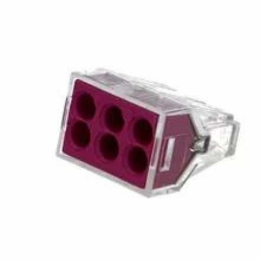 [MATÉLECCONN05988] Connecteurs rigide 6 trous type Wago IP20 19*20*14mm Max:20A-600V 100pcs/Boîte
