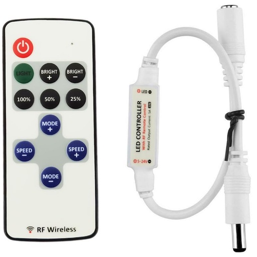 [ÉCLCONTR03007] Contrôleur Monochromatique Commande RF 6A IP20 45*15*5mm DC5-24V