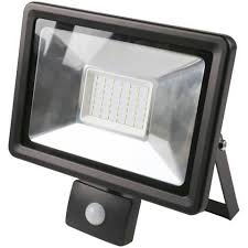 [ÉCLPROJ04929] 50w Projecteur SLIM SMD 6000K PIR Noir 5000Lm IP66 275*200*35mm AC180-240V 50-60Hz