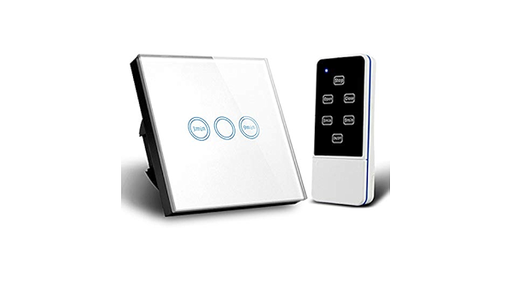 [MATÉLECINTER02451] Interrupteur triple tactille Blanc 300W UK IP44 86*86*40mm AC180-240V 50-60Hz