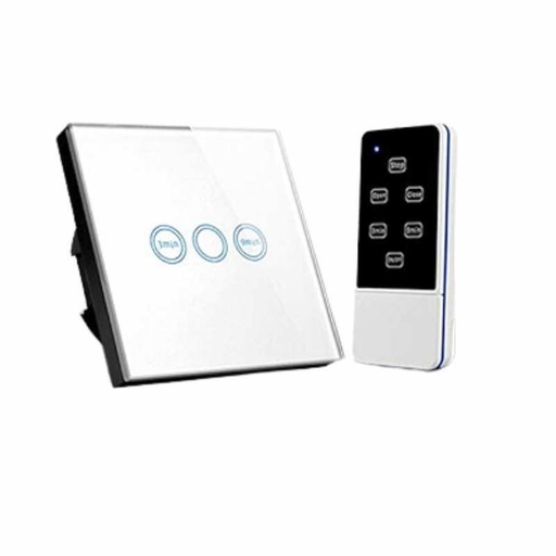 [MATÉLECINTER05261] Interrupteur triple tactille Blanc 300W EU IP44 86*86*35mm AC180-240V 50-60Hz