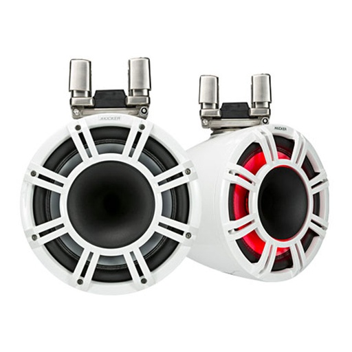 [BATAUD85782] Satellites blanc marine LED KMTC 300W 200mm 4ohms Kicker 207*286mm KI-45KMTC8W