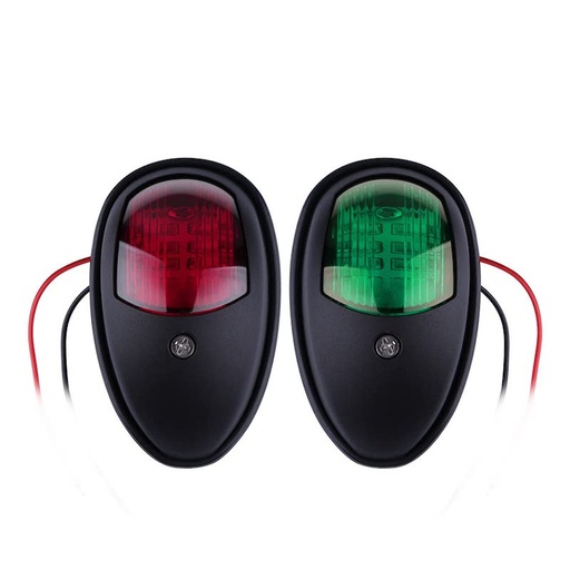 [BATLED70016] Feux de navigation 2W LED Rouge/Vert Noir 98x55x35mm DC12/24V SF40270-2