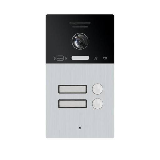 [CONVID01102] Vidéophone Gris IR IP65 2 canaux + RFID Tuya APP IP CAT5 POE Bcom87253-2C