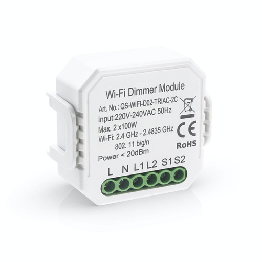 [DOMMOD00945] Module variateur 2 Canaux 100W WIFI AC220-240V PST-QS-D02