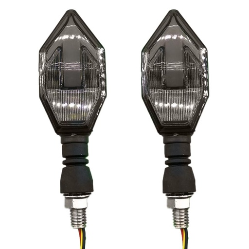 [AUTMOT55174] Clignotant moto Blanc 6000K + Orange DC12V MLF