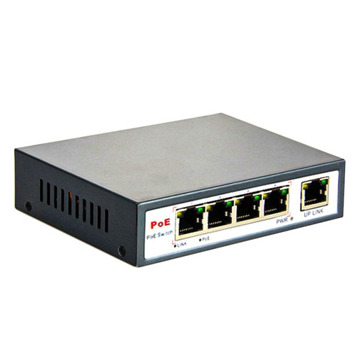 [VIDSURACC30034] Switch POE 4 Canaux IP20 190*105*30mm DC52V 2,5A PST-POE04