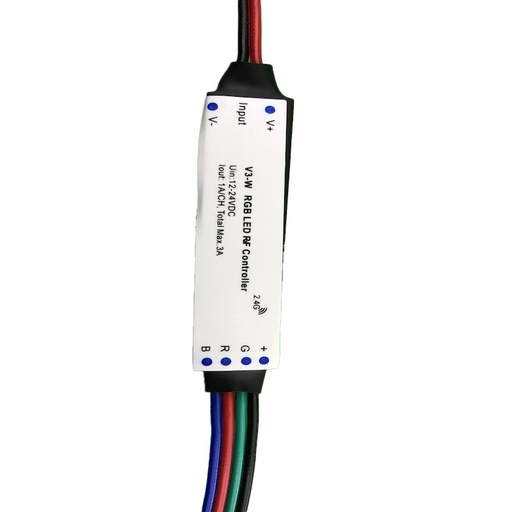 [ECLCON10487] Contrôleur RGB 3CH/4A V3 IP20 97*33*18mm  DC12-24V (copie)