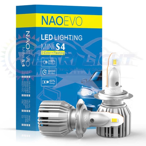 Kit LED NAO Mini S4 (6000K-4500K-3000K) 60W 7200Lm DC9-16V
