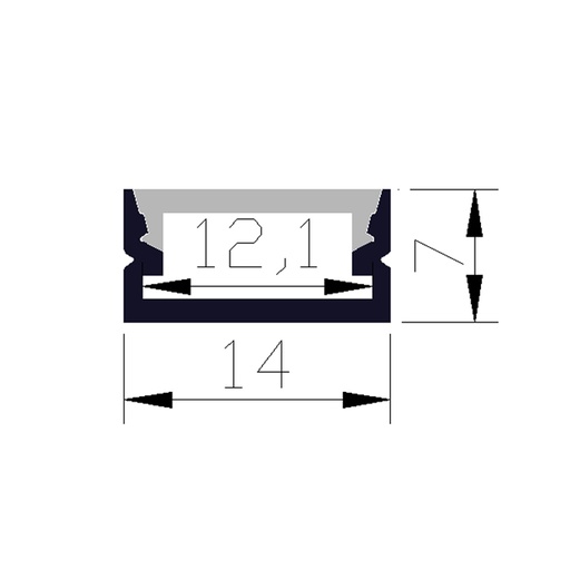 [ECLPRO18872] Profilé Aluminium pour LED LSP14-07