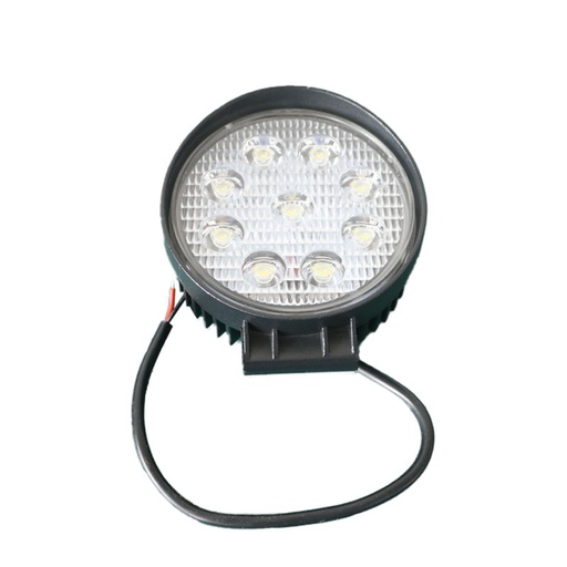 [AUTFEU55655] Feux de travail 27W Rond IP67 Blanc 6000K 110*110*55mm DC9-32V LB2027-1