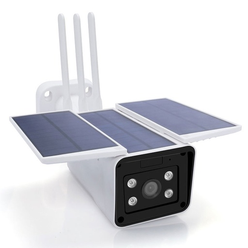 [VIDCAM12849] Caméra 4G Solaire 1080P 2.0MP 4.0mm Sony PAL IR 15mètres APP Blanc IP66 SD/AUDIO PST-SC216-4G (copie)
