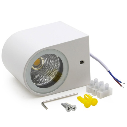 5W Applique Bas COB 3000K Blanc Cylindrique 500Lm IP66 80*70*80mm AC180-240V 50-60Hz (copie)