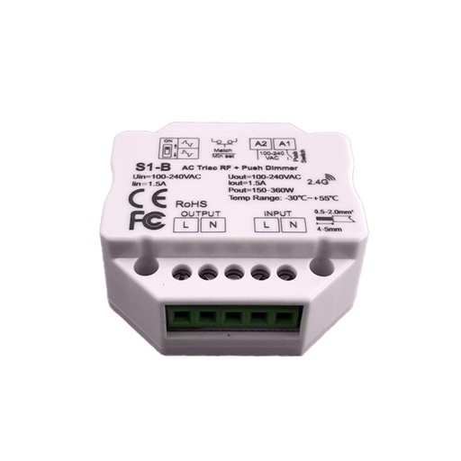 Module domotique variateur/interrupteur 1Ch 1,5A Wifi/Telecommande AC100-240V (copie)