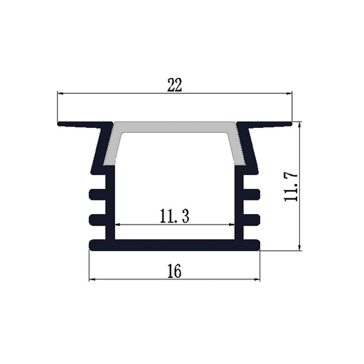 Profilé Aluminium pour LED LSP22-12