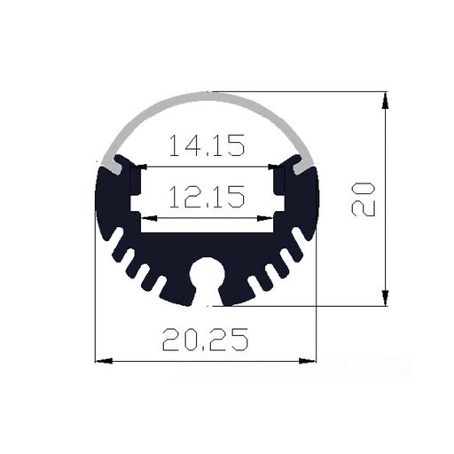 Profilé Aluminium pour LED LSP20-20