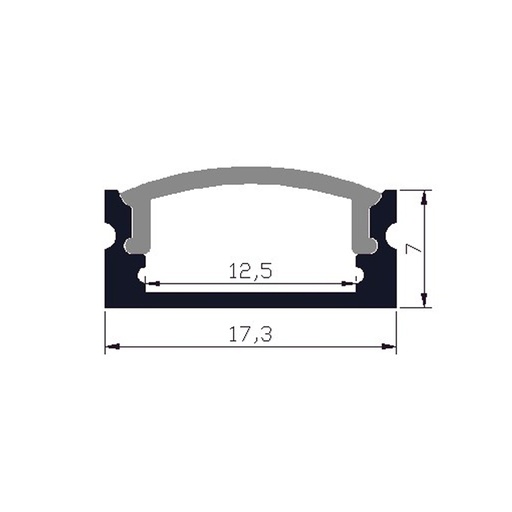 Profilé Aluminium pour LED LSP17/25-07