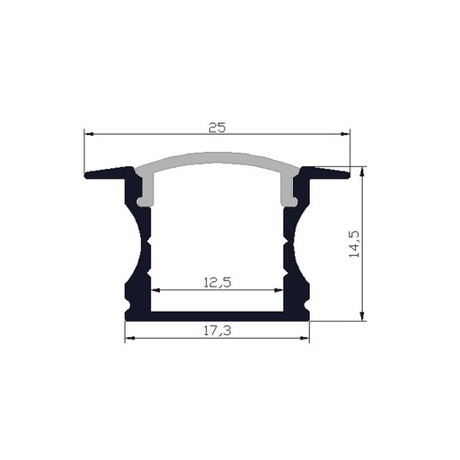 Profilé Aluminium pour LED KD-LSP17/25-14.5
