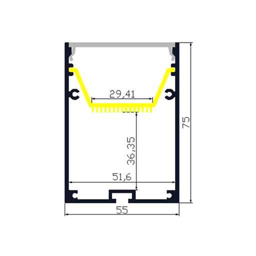 Profilé Aluminium pour LED KD-LSP55/70-75