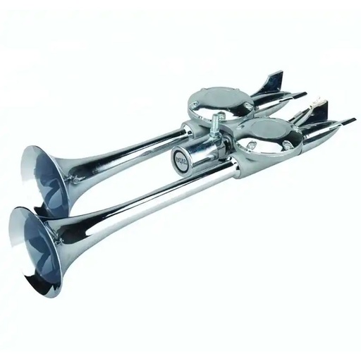 [AUTKLA58595] Klaxon à Air 2 Trompes Métal Chromé DC12-24V DLGY-105